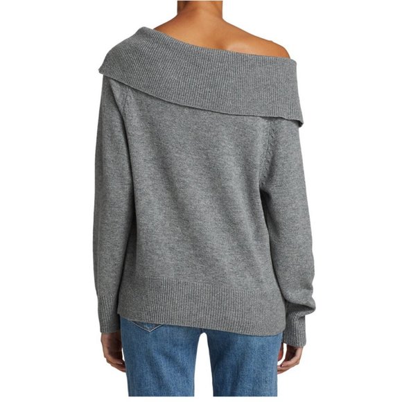 NEW Paige, Large, Womens Izabella Off-The-Shoulder Sweater - Heather Grey - Picture 4 of 6